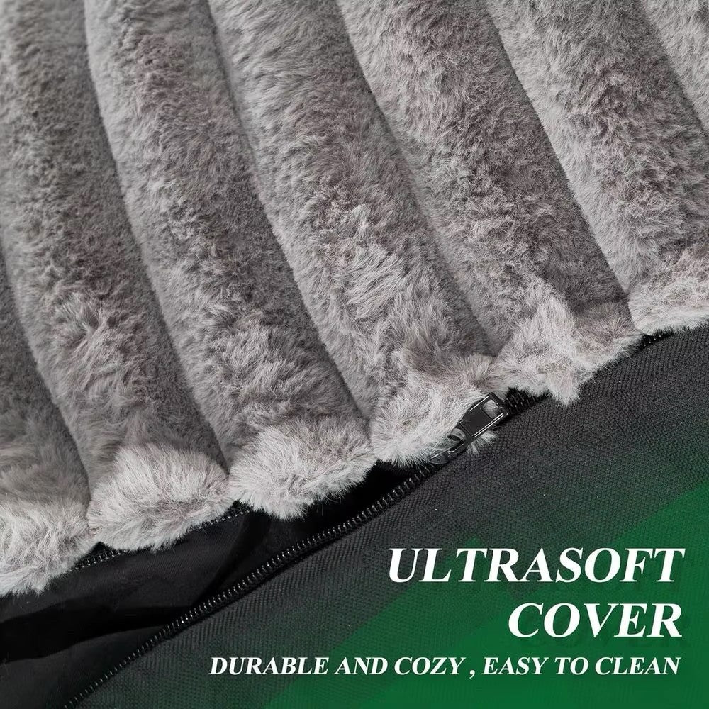 Comfortable Grey Striped Memory Foam Lounge Chair for Living Room and Bedroom