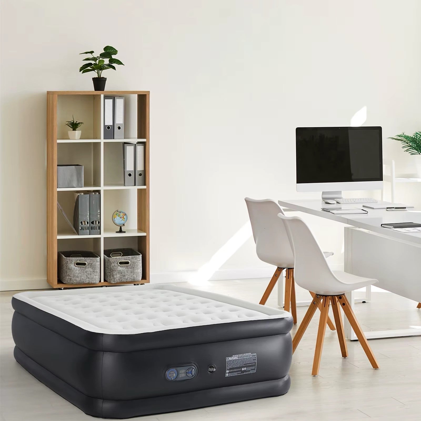 Queen Twin Size Air Mattress Blow Up Double Height Non-Slip Bottom 80"x60"x16"