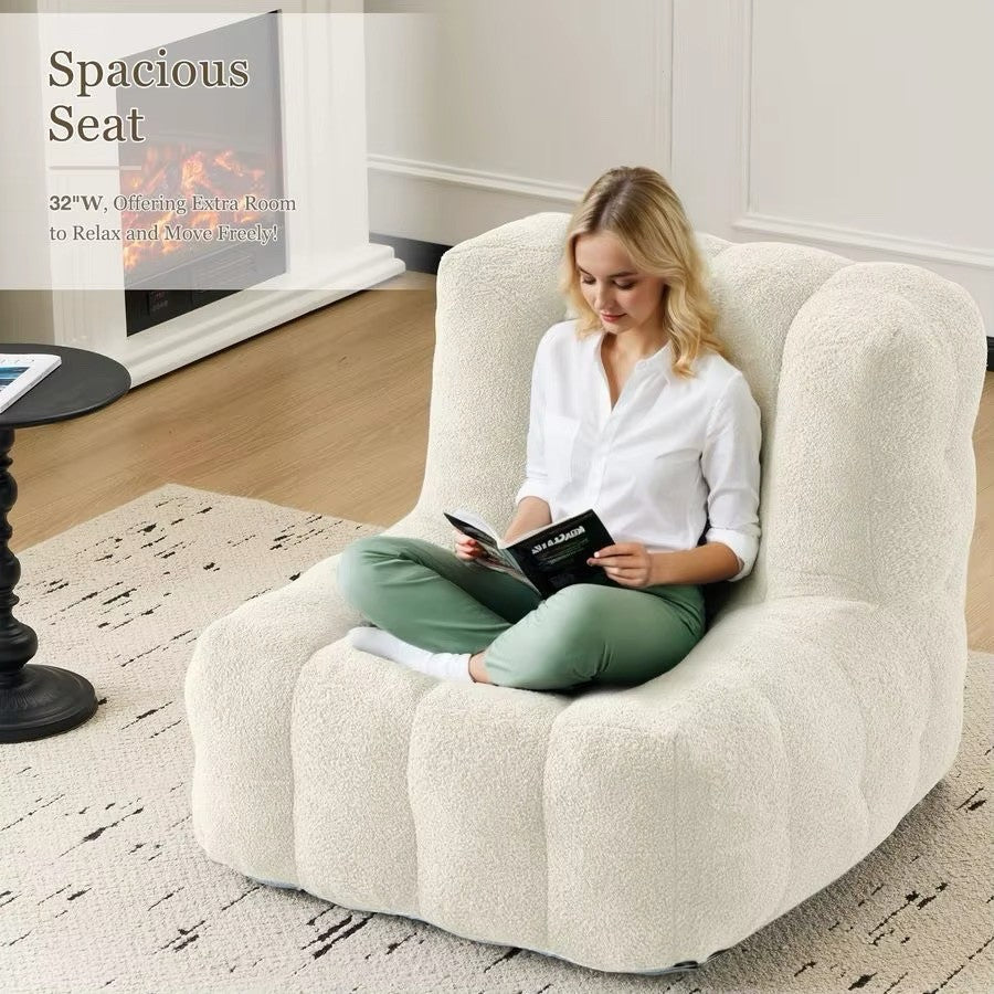 Chaise Lounge with Ottoman-Lazy Sofa with Memory Foam Filled for Living Room