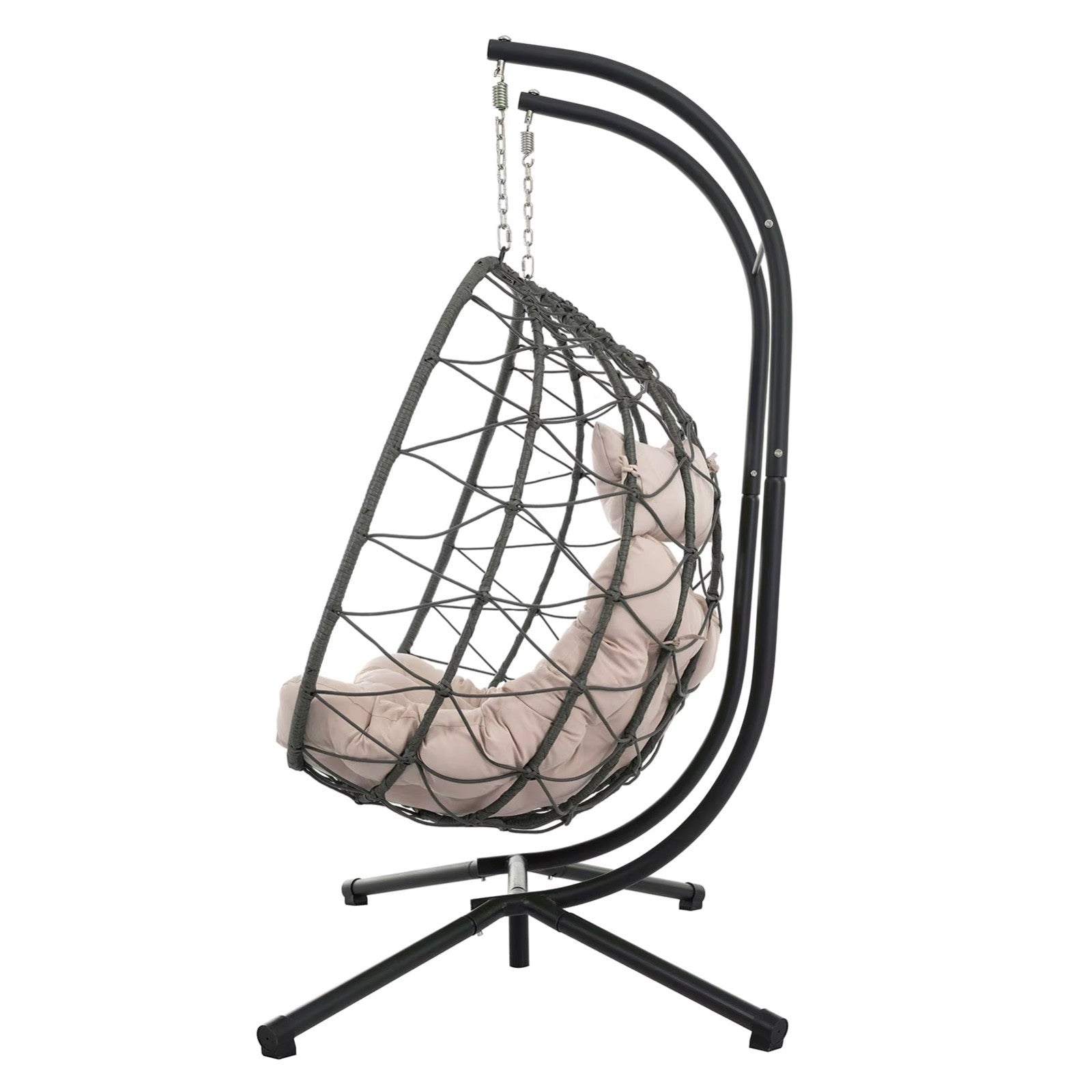 NEW Egg Swing Chair with Stand Cushion Strong Load Bearing 2 Person Hanging Wick