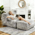 Large Memory Foam Lounge Chair with Armrests, Soft Faux Fur Fabric