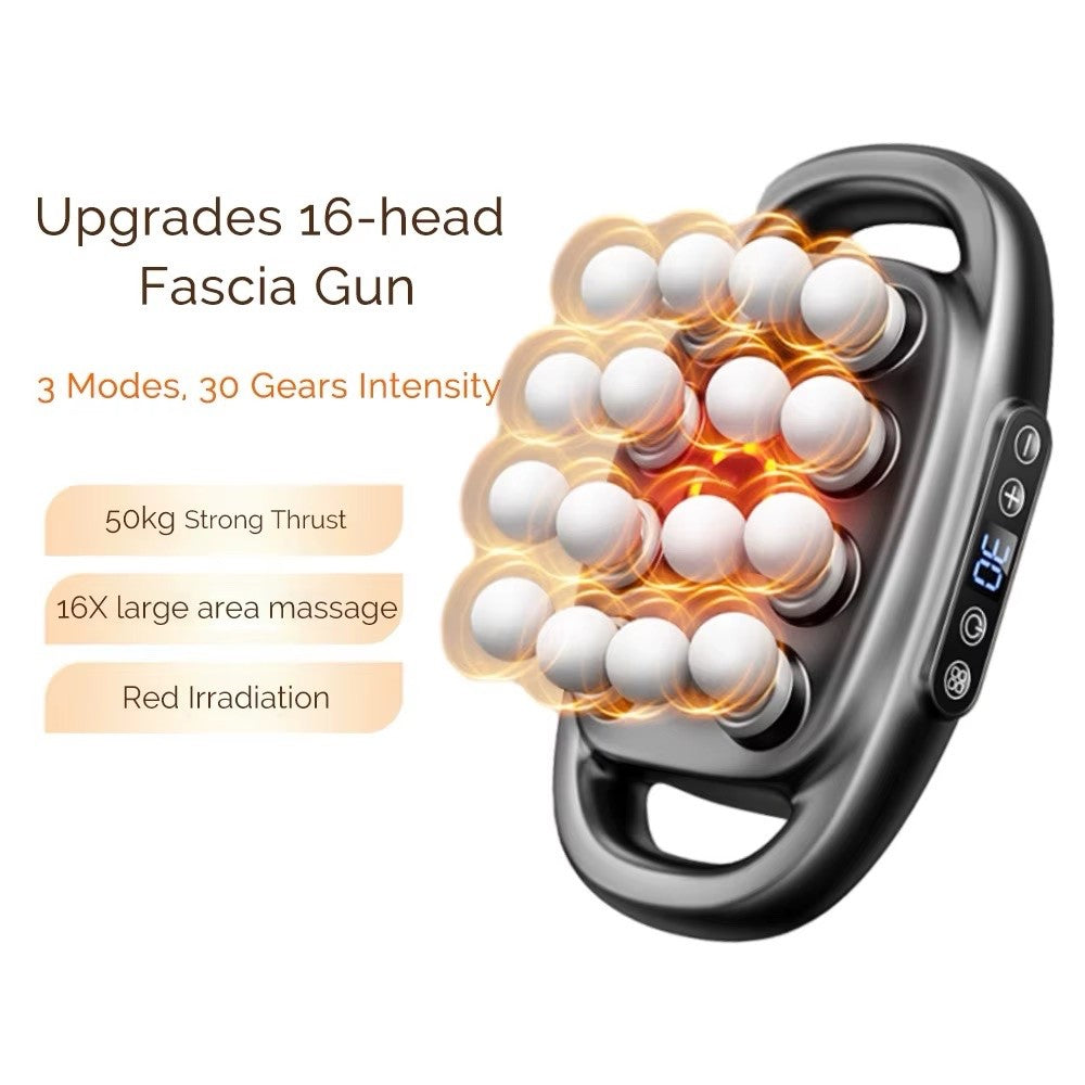 Full Body 16-Head Fascia Gun High-Frequency Vibration Body Massage Gun