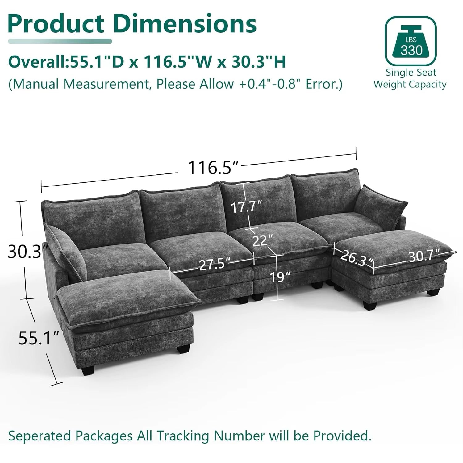 Cloud Couch Modular Sectional U Shaped