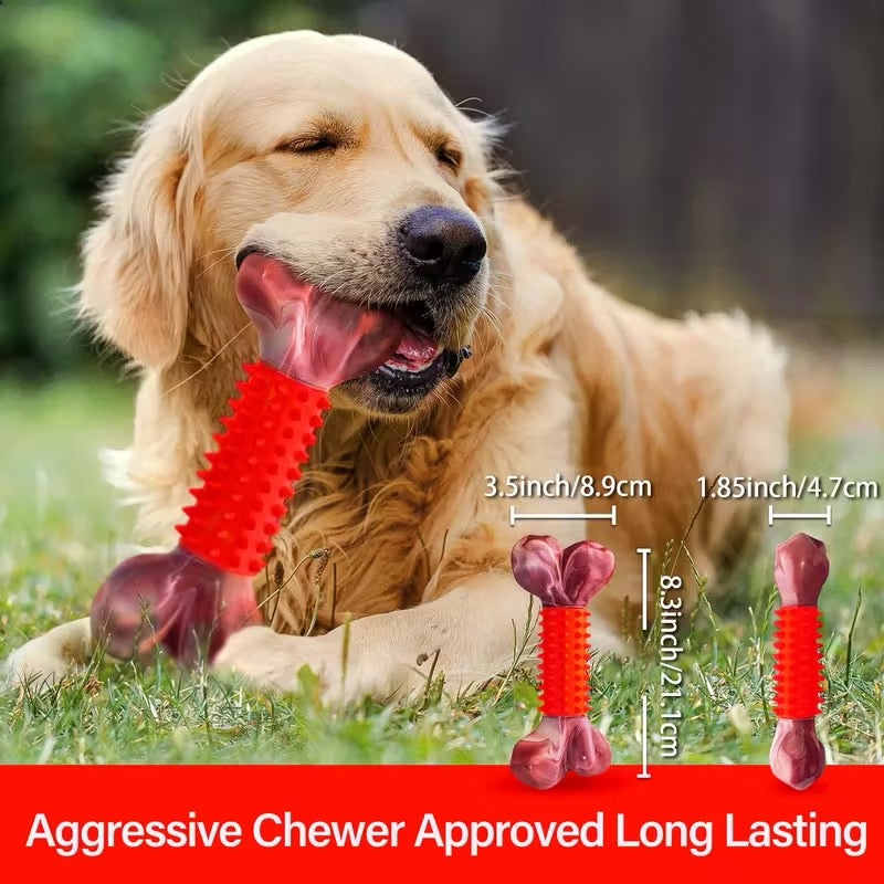 Ultra-Tough Dog Toy For Aggressive Chewers, Beef or Peanut Butter Flavored