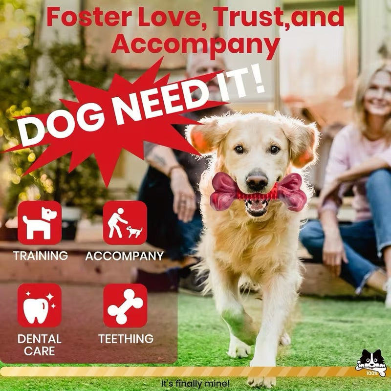 Ultra-Tough Dog Toy For Aggressive Chewers, Beef or Peanut Butter Flavored