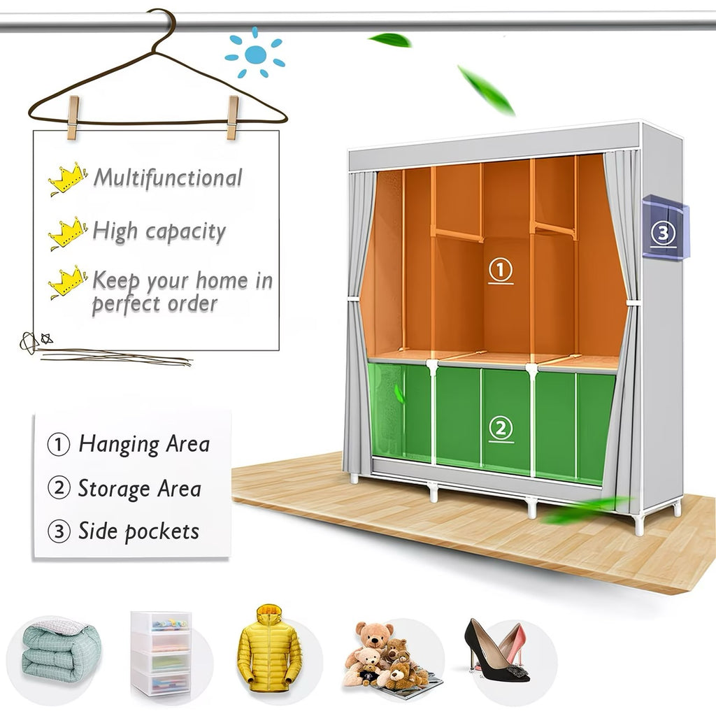 Portable Freestanding Wardrobe Closet Organizer