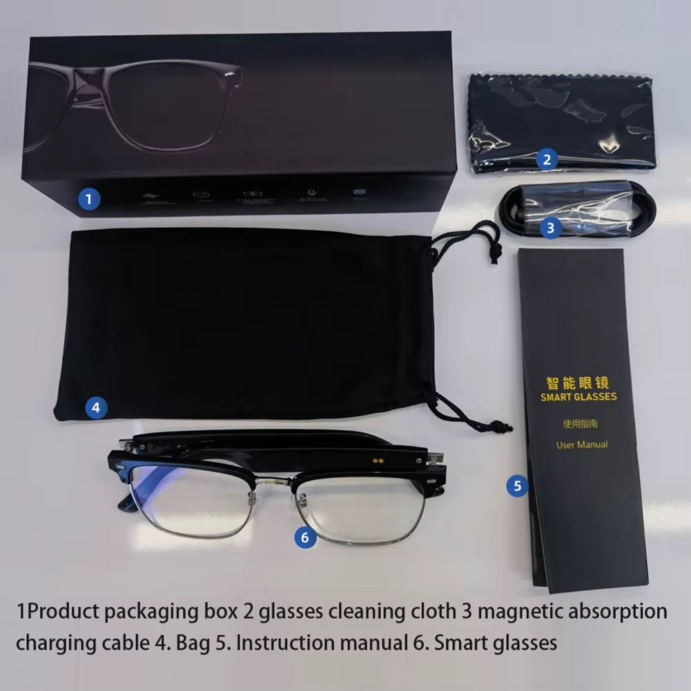 4K Smart AI Glasses 8MP Camera Recording Videos, Photos, Translation, Assistant