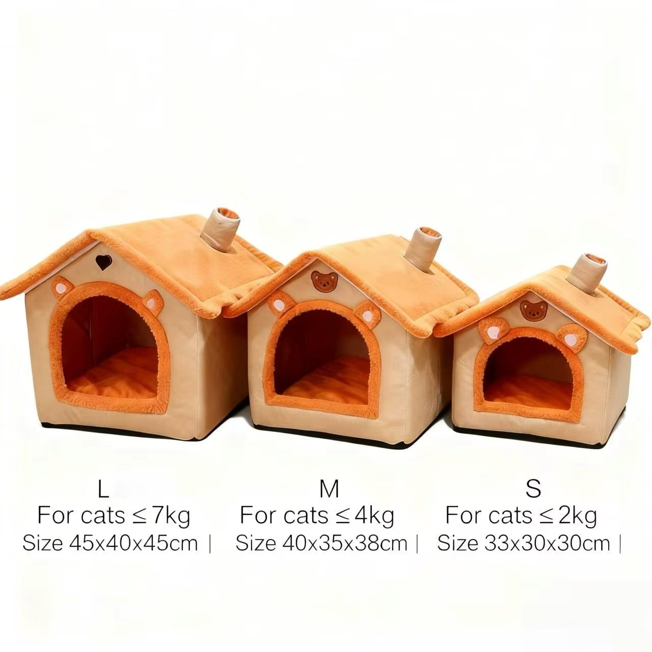 House Style Pet Bed for Small Dogs & Cats - Removable Machine Washable pet House