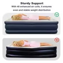 Double Flocked Inflatable Bed Home Thickened Outdoor Mattress With Electric pump