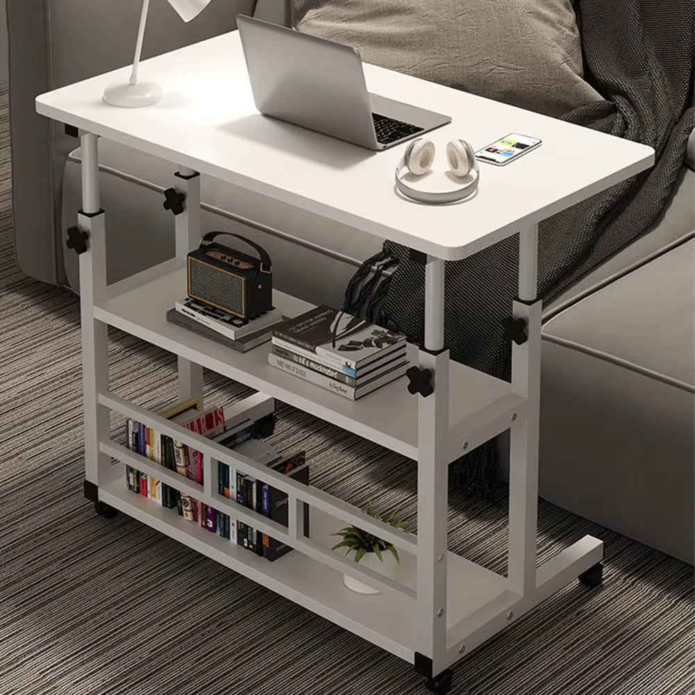 Multi-Layer Standing Desk Height Adjustable Wooden Computer Desk Workstation