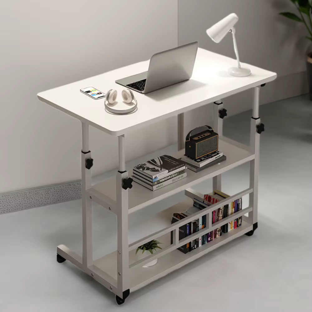 Multi-Layer Standing Desk Height Adjustable Wooden Computer Desk Workstation