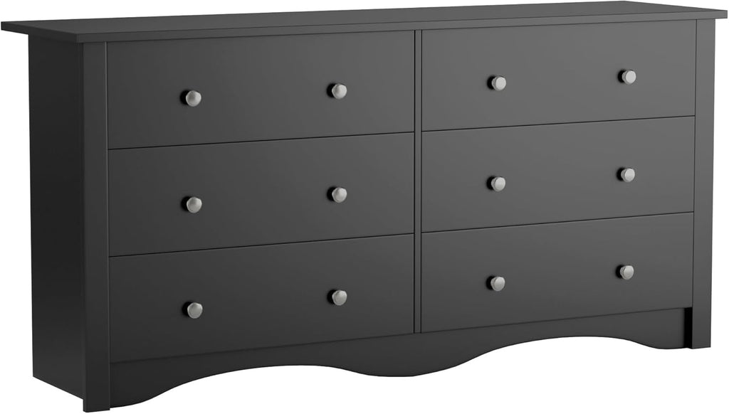 Flamaker 6 Drawer Double Dresser, Wide Wood Chest Of Drawers Storage