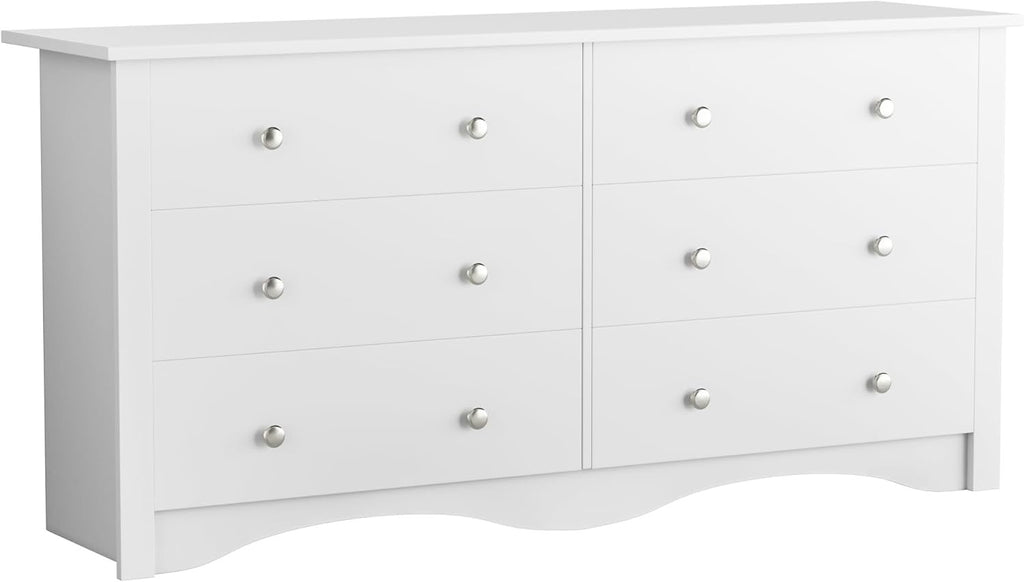 Flamaker 6 Drawer Double Dresser, Wide Wood Chest Of Drawers Storage