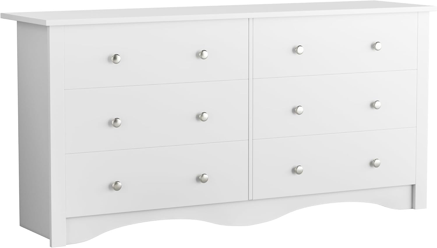 Flamaker 6 Drawer Double Dresser, Wide Wood Chest Of Drawers Storage