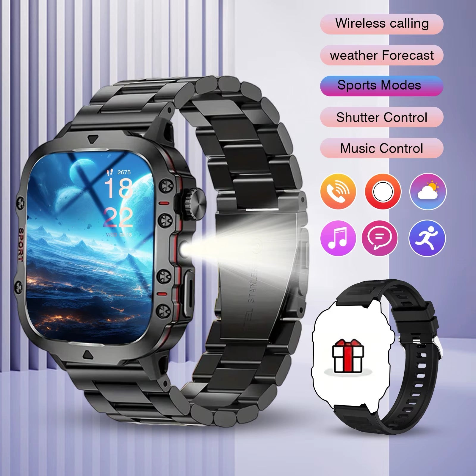 Ultra Durable Smart Watch Bluetooth Call and Message Suitable for iPhone/Android