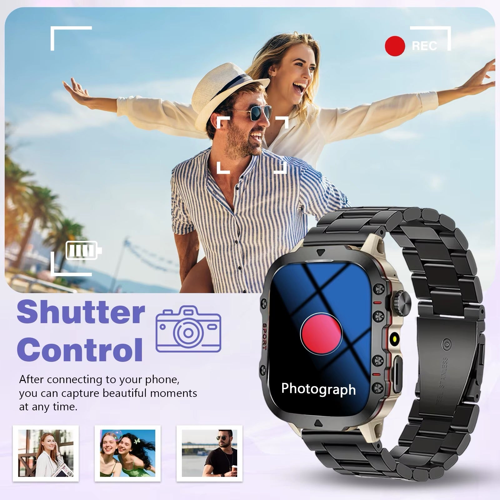 Ultra Durable Smart Watch Bluetooth Call and Message Suitable for iPhone/Android