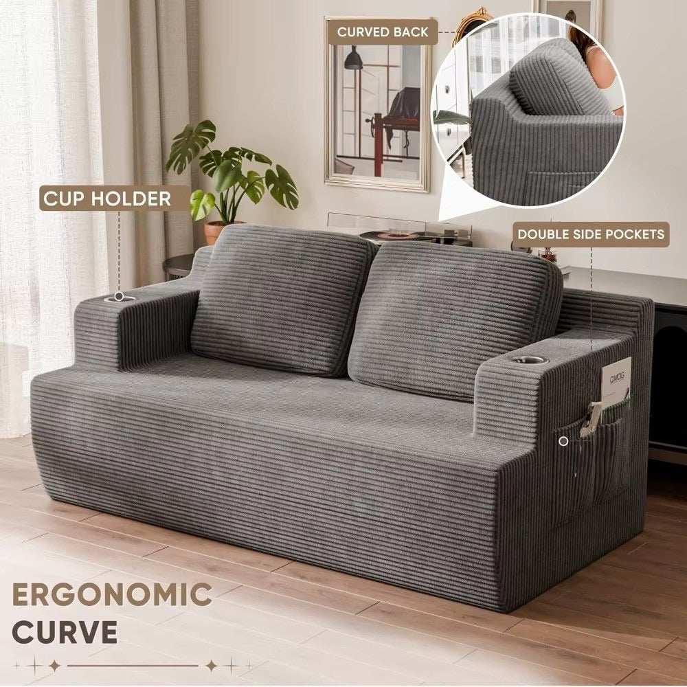 Cloud Couch Sofa 2 Seater Loveseat Upholstered Floor Sofa with Memory Foam