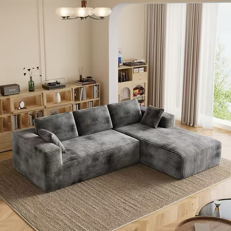 Extra Large L-Shaped Sectional Sofa Modular Plush Cloud Couch with Right Chaise
