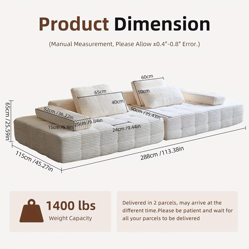 110.24-inch Modular Combination Sofa, U-shaped Living Room Sofa