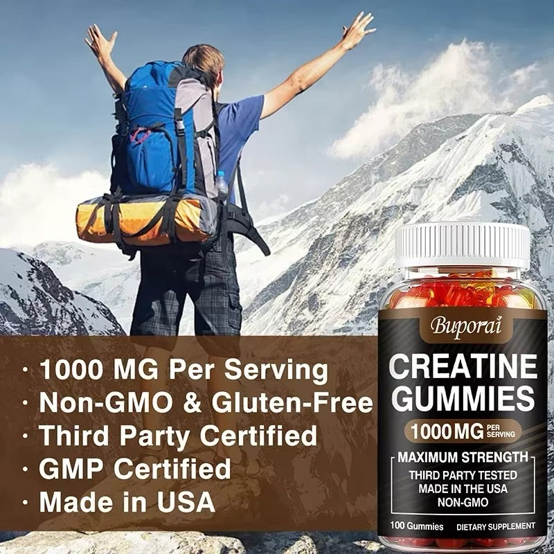Creatine Monohydrate Gummies - Enhance Energy, Promote Muscle Growth, Improve Endurance, and Athletic Performance - 60pcs