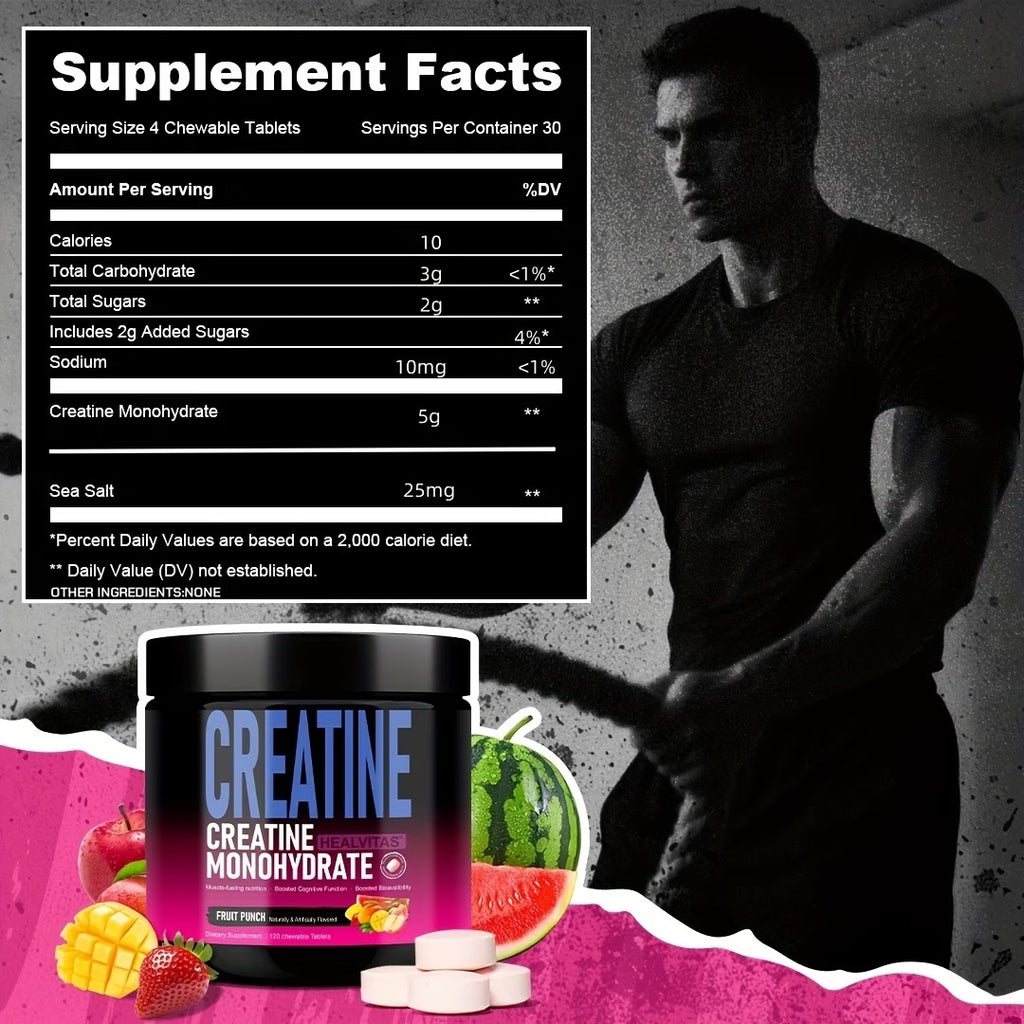 8000Mg of Heavy-Duty Creatine Monohydrate And L-Taurine Muscle Supplement - Includes BCAA, Vitamins B6 And B12, And a Blend of Electrolytes