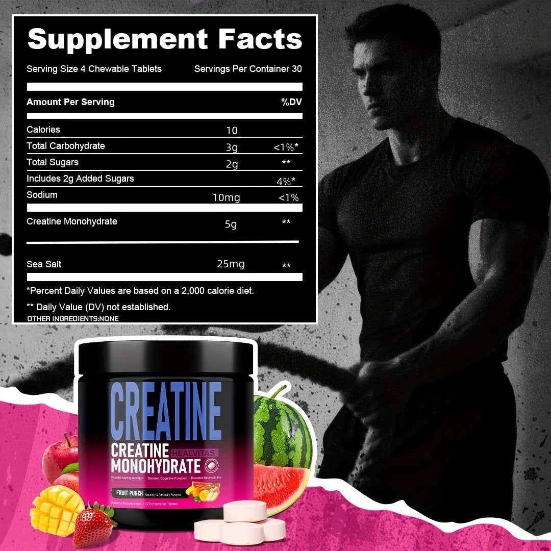 8000Mg of Heavy-Duty Creatine Monohydrate And L-Taurine Muscle Supplement - Includes BCAA, Vitamins B6 And B12, And a Blend of Electrolytes