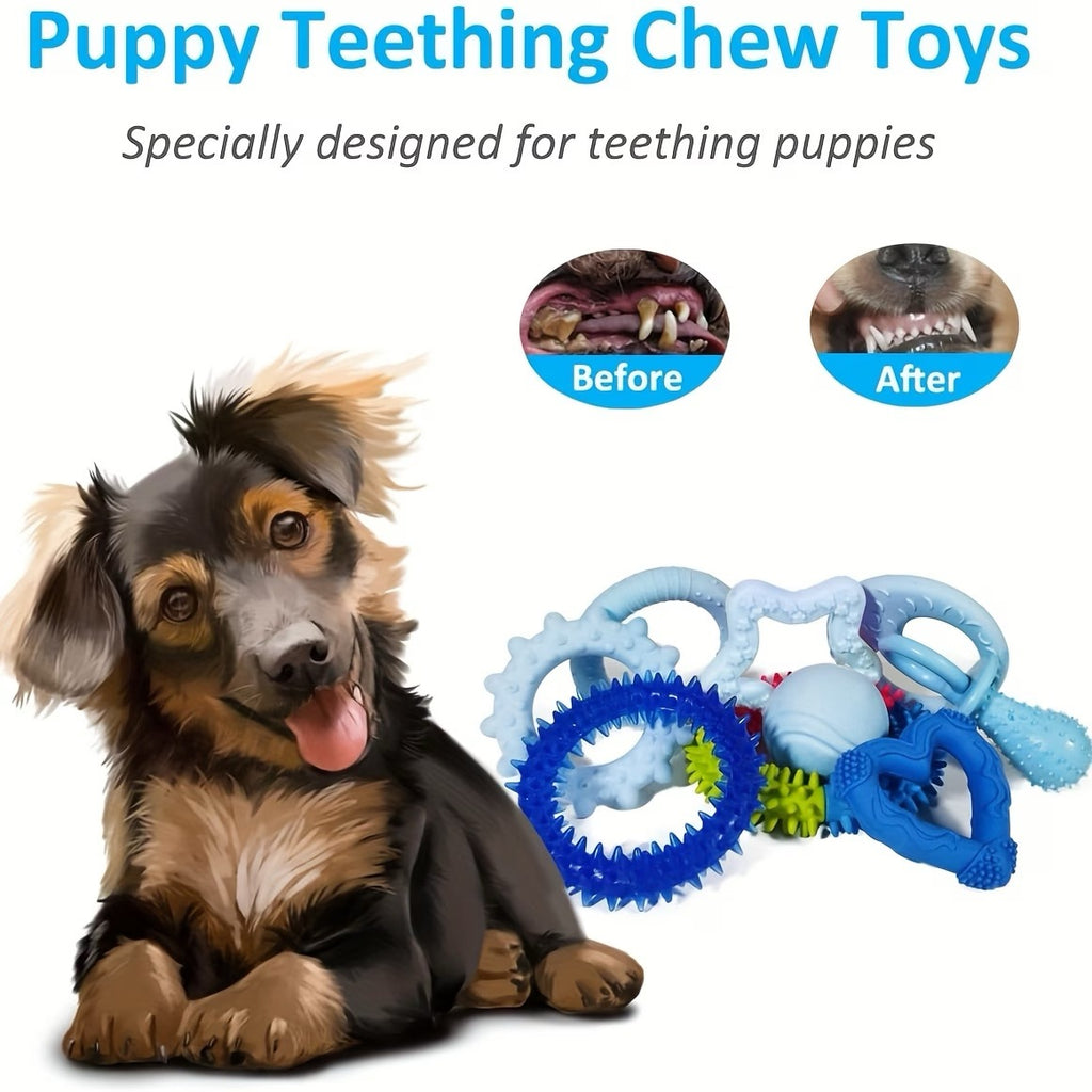 Collection of Assorted Puppy Toys Designed for Teething, Play, And Engagement