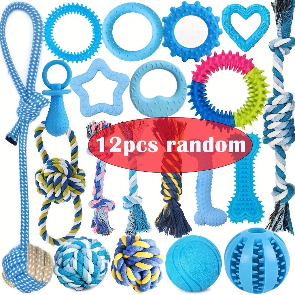 Collection of Assorted Puppy Toys Designed for Teething, Play, And Engagement
