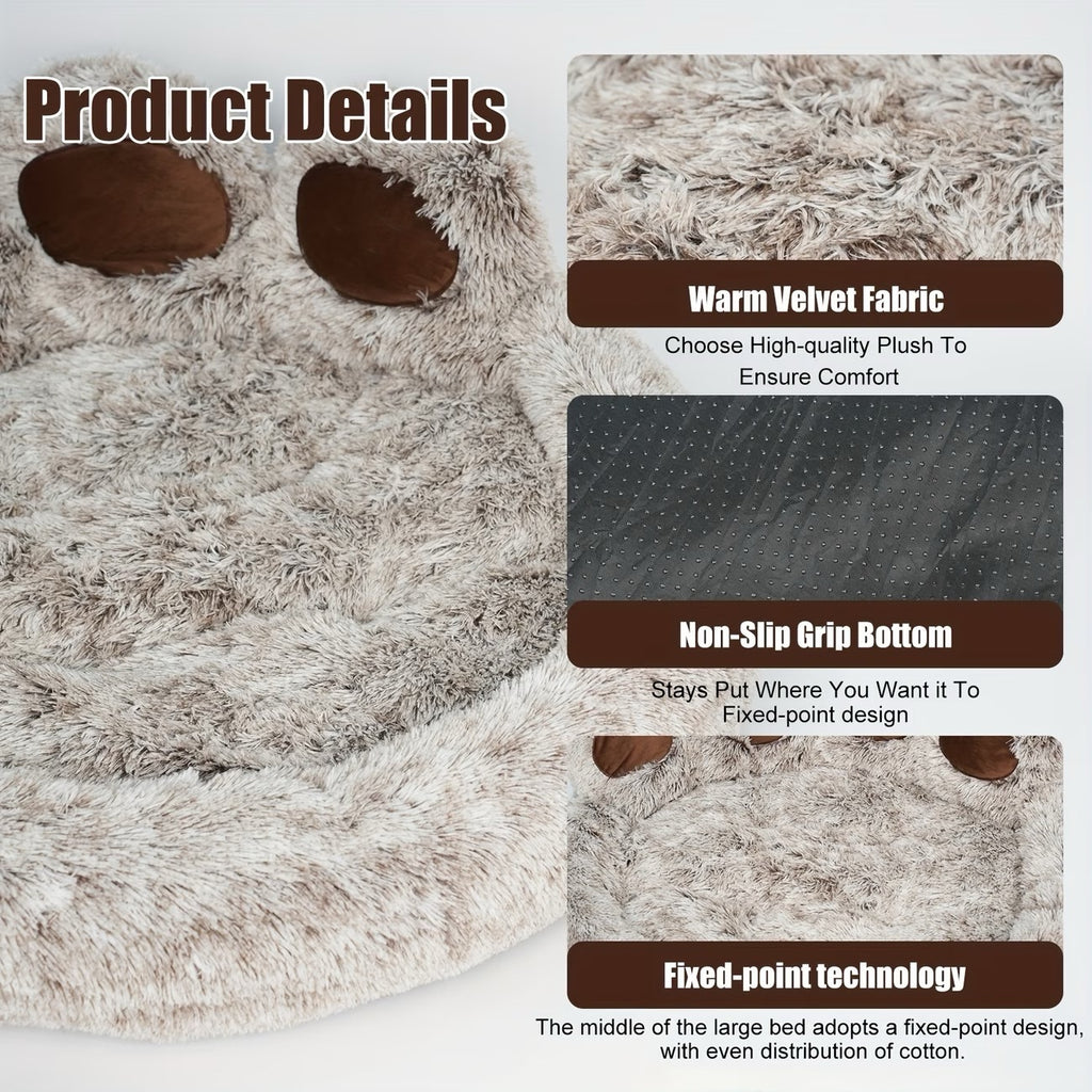 [Plush Pet Mattress] Cute Bear Paw Shaped Dog Bed And Cat Bed