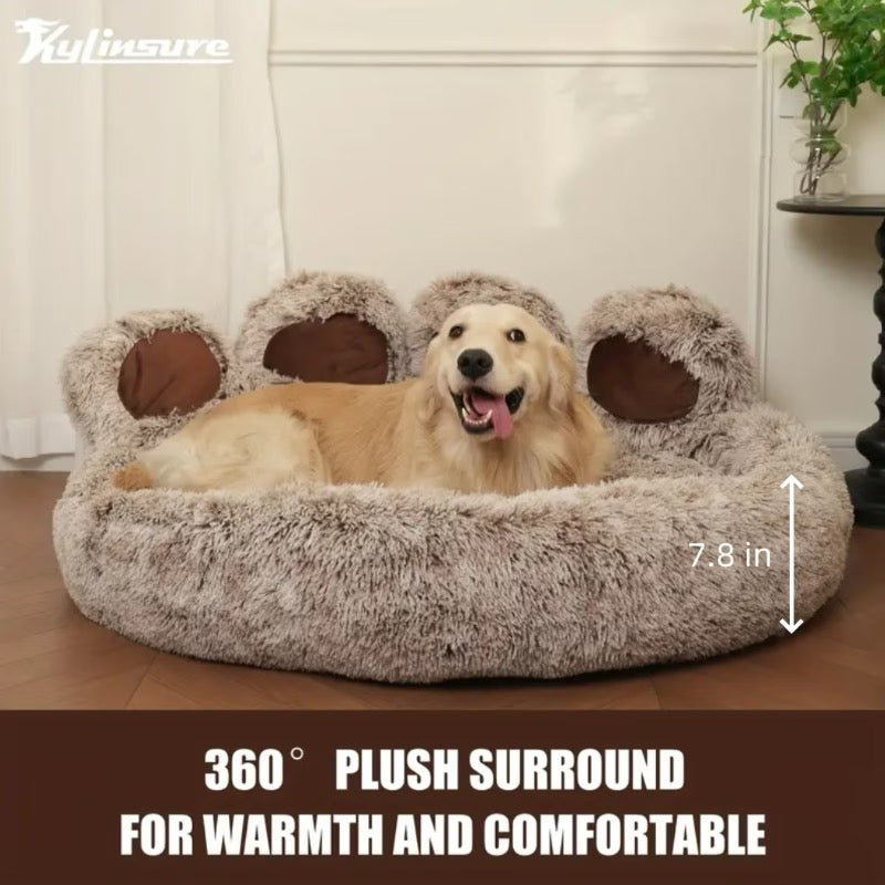 [Plush Pet Mattress] Cute Bear Paw Shaped Dog Bed And Cat Bed