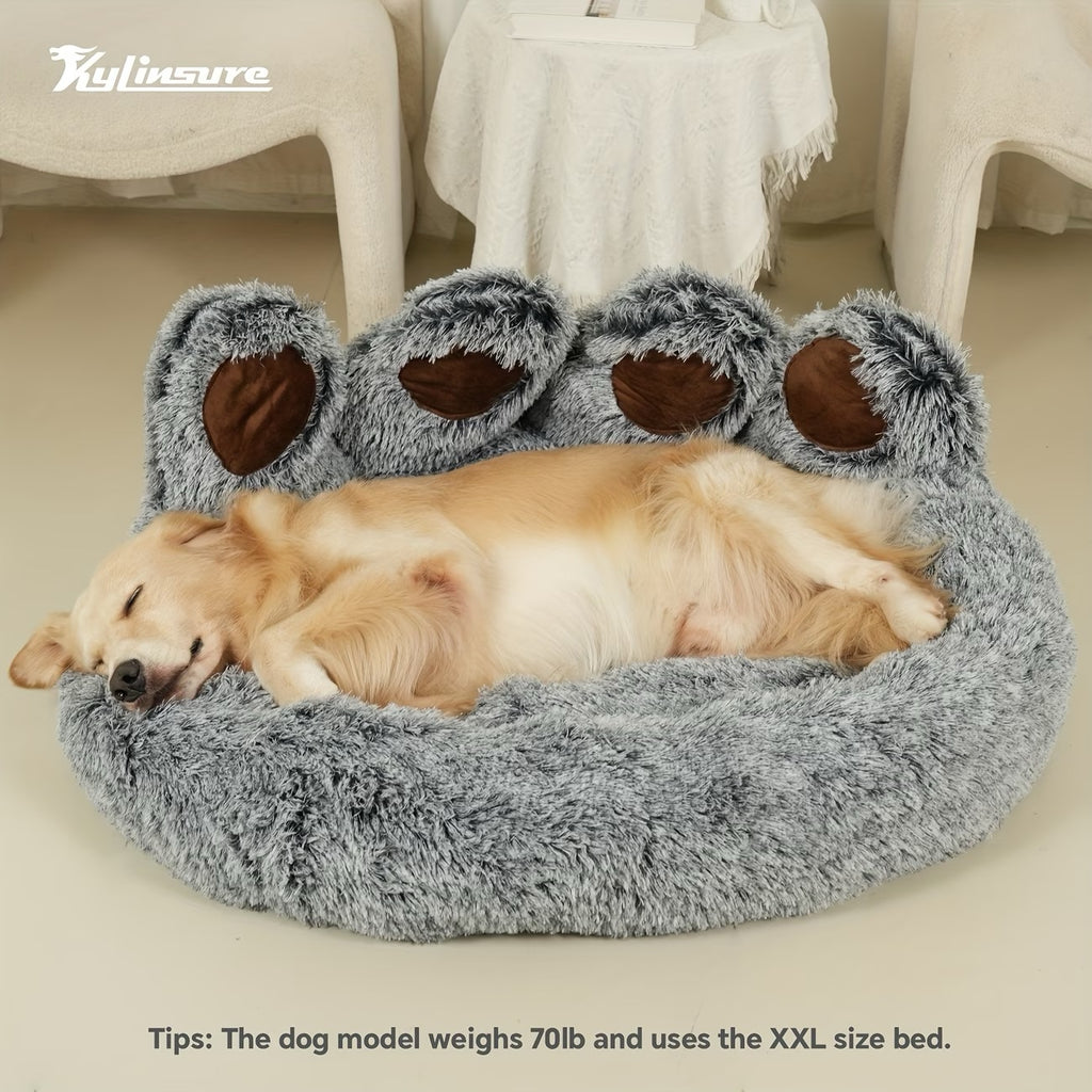 [Plush Pet Mattress] Cute Bear Paw Shaped Dog Bed And Cat Bed
