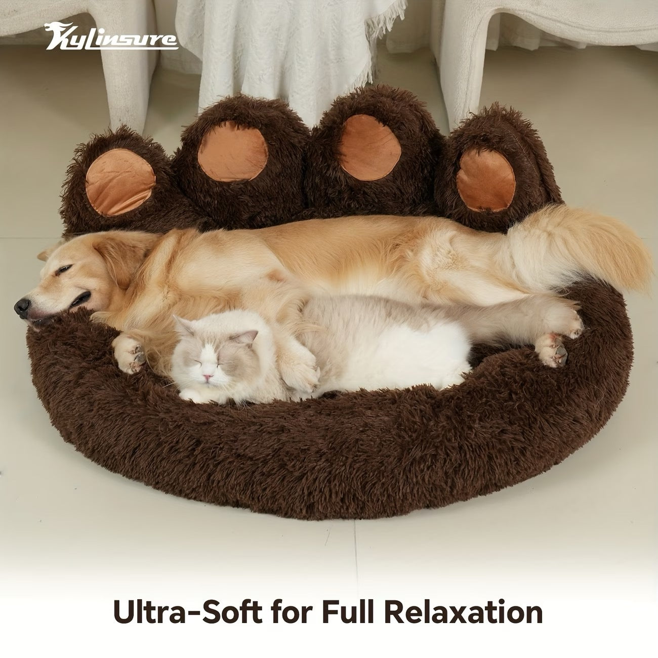 [Plush Pet Mattress] Cute Bear Paw Shaped Dog Bed And Cat Bed