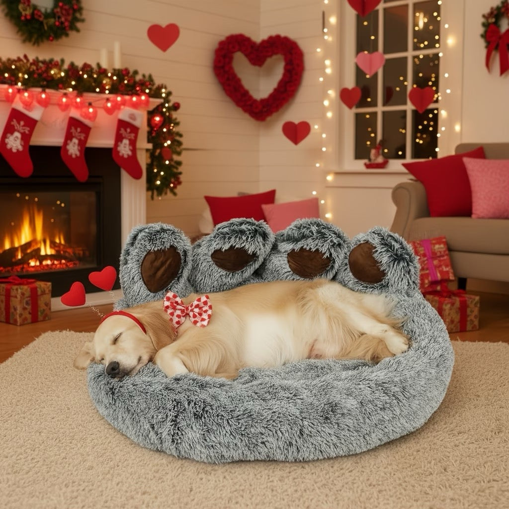 [Plush Pet Mattress] Cute Bear Paw Shaped Dog Bed And Cat Bed