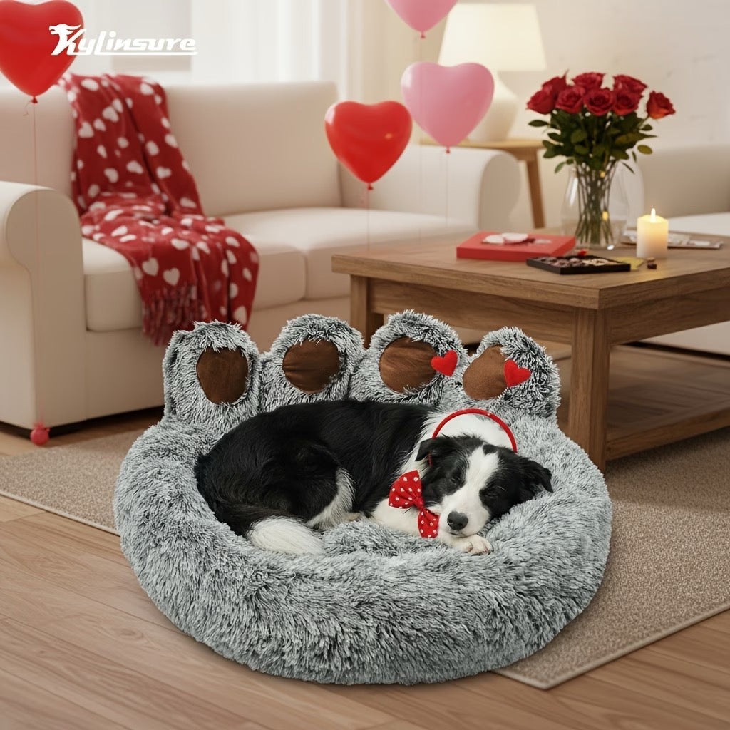 [Plush Pet Mattress] Cute Bear Paw Shaped Dog Bed And Cat Bed