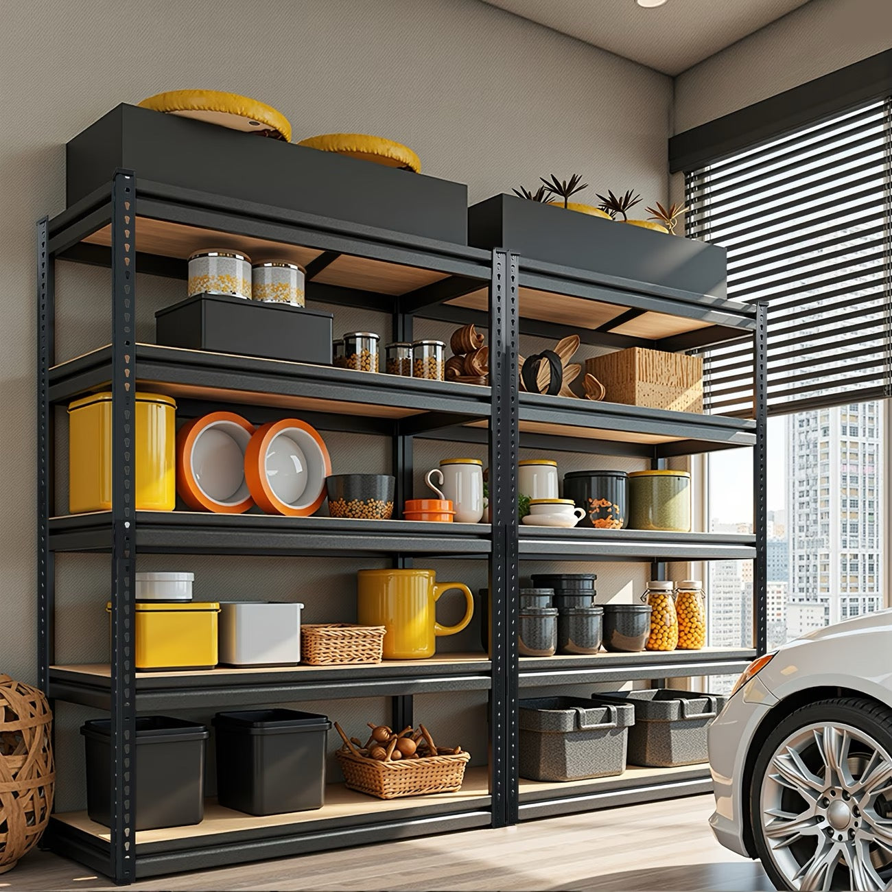 72"/60"H Garage Shelving Storage Shelves 5-Tier, 72" H X 35.5" W X 16" D, 2000LBS Capacity