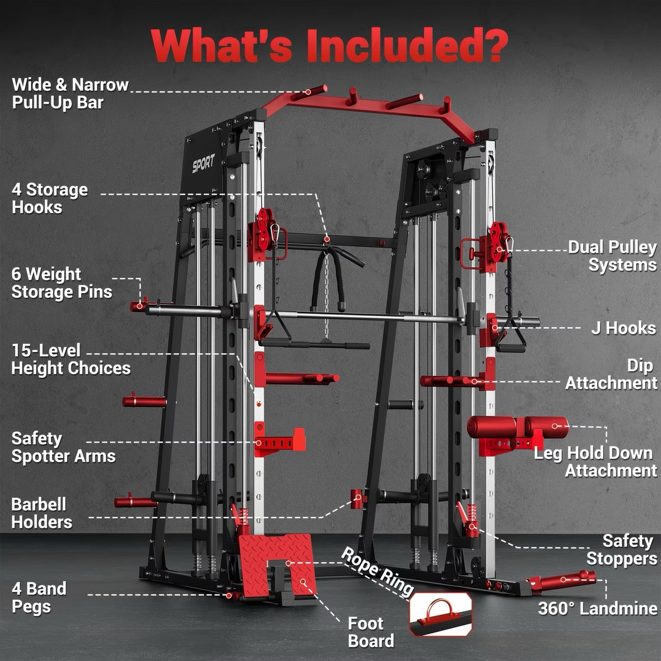 Smith Machine Home Gym All In One