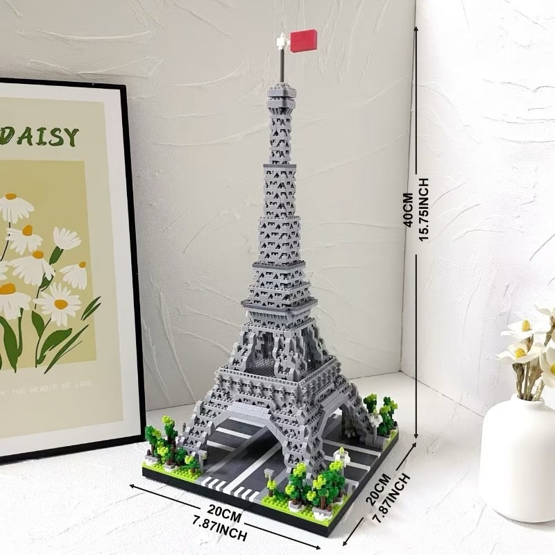 1200pcs 3000pcs World Famous Paris Eiffel Tower, 3D Assembly of Building Blocks