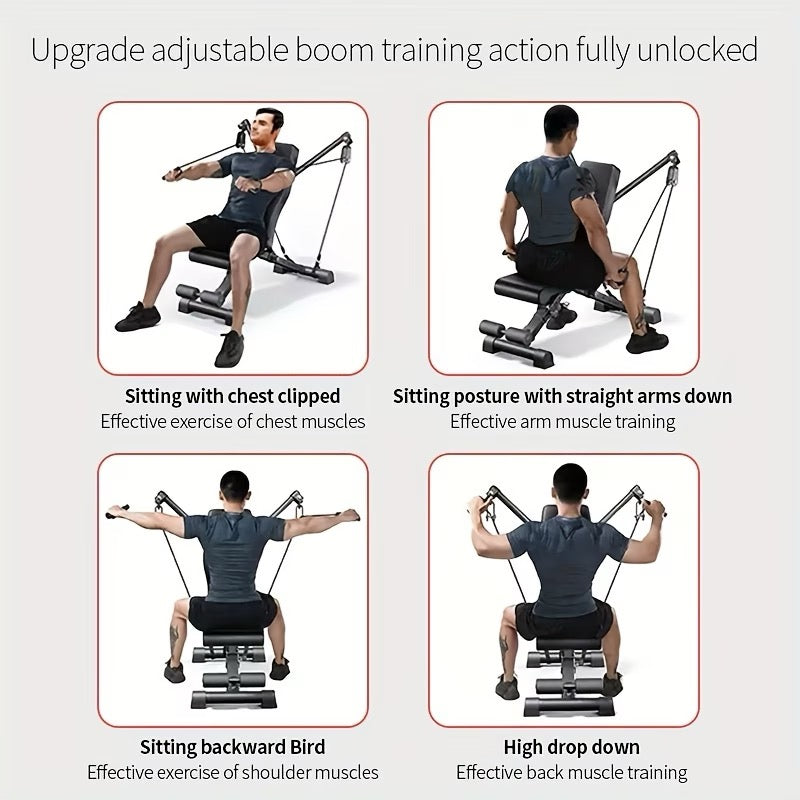 Adjustable Weight Bench with Resistance Bands & Tension Ropes