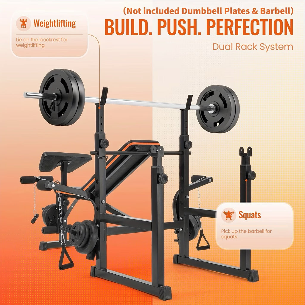 Sturdy 600Lbs 7-In-1 Adjustable Weight Bench