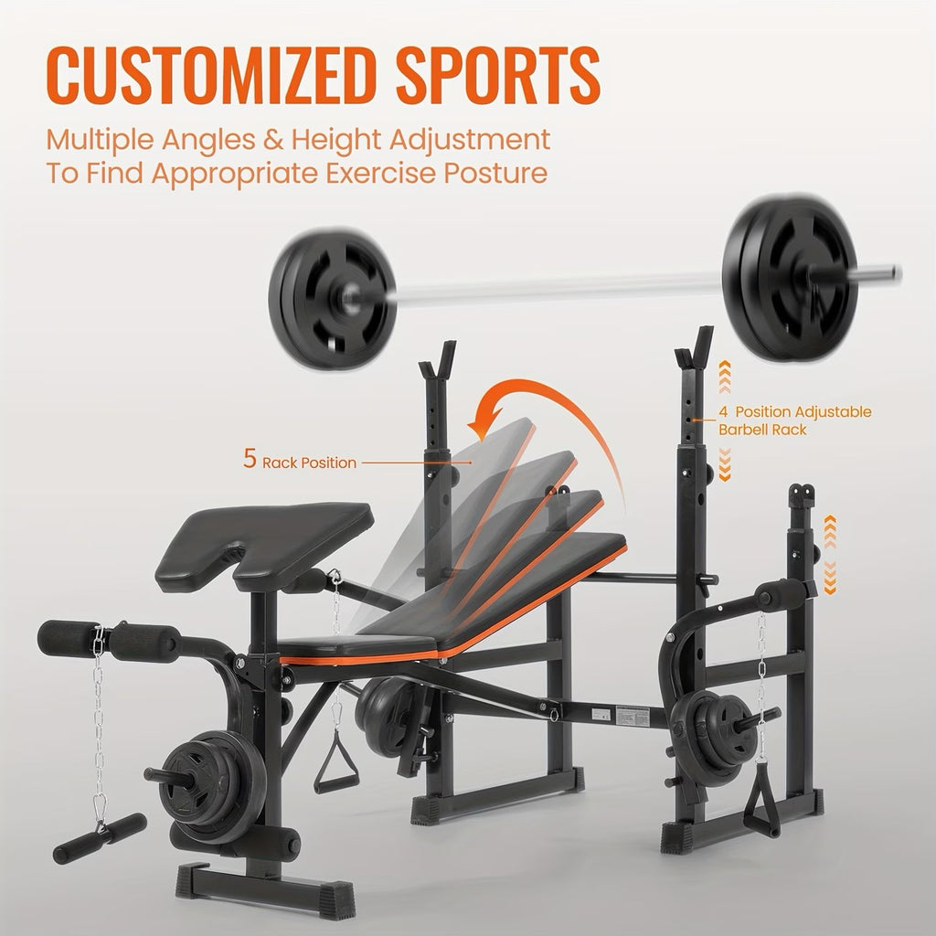 Sturdy 600Lbs 7-In-1 Adjustable Weight Bench