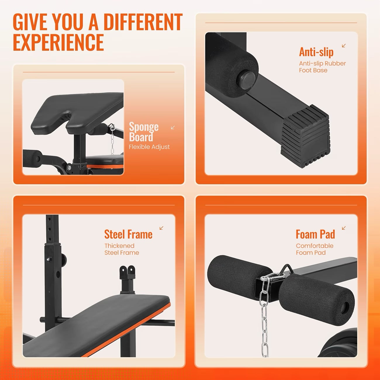 Sturdy 600Lbs 7-In-1 Adjustable Weight Bench