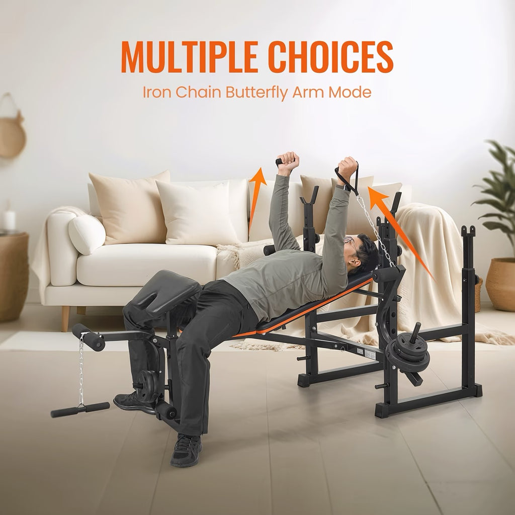 Sturdy 600Lbs 7-In-1 Adjustable Weight Bench