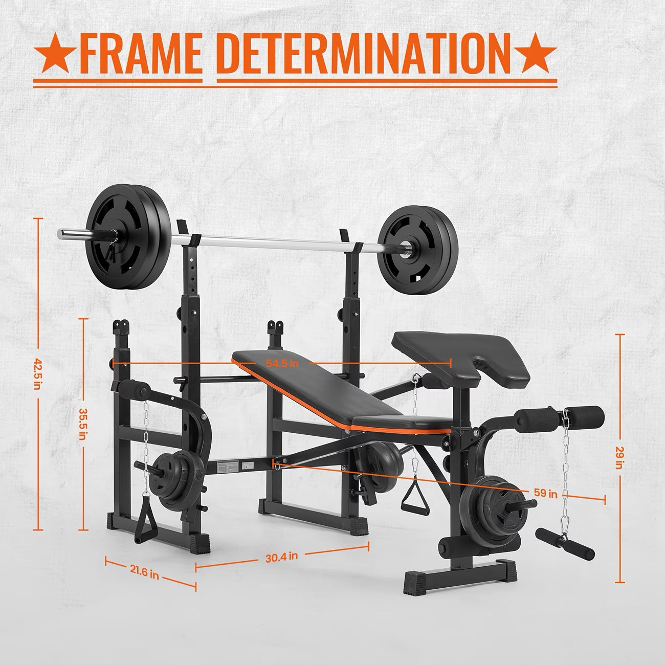 Sturdy 600Lbs 7-In-1 Adjustable Weight Bench