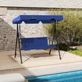 Outdoor Porch Swing Glider With Canopy And Adjustable Bracket
