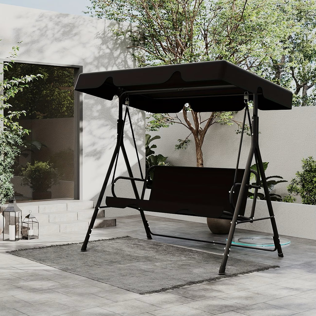 Outdoor Porch Swing Glider With Canopy And Adjustable Bracket