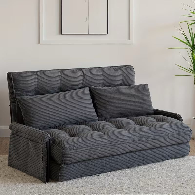 Modern Convertible Sofa Bed with Memory Foam Corduroy Fabric With Metal Frame