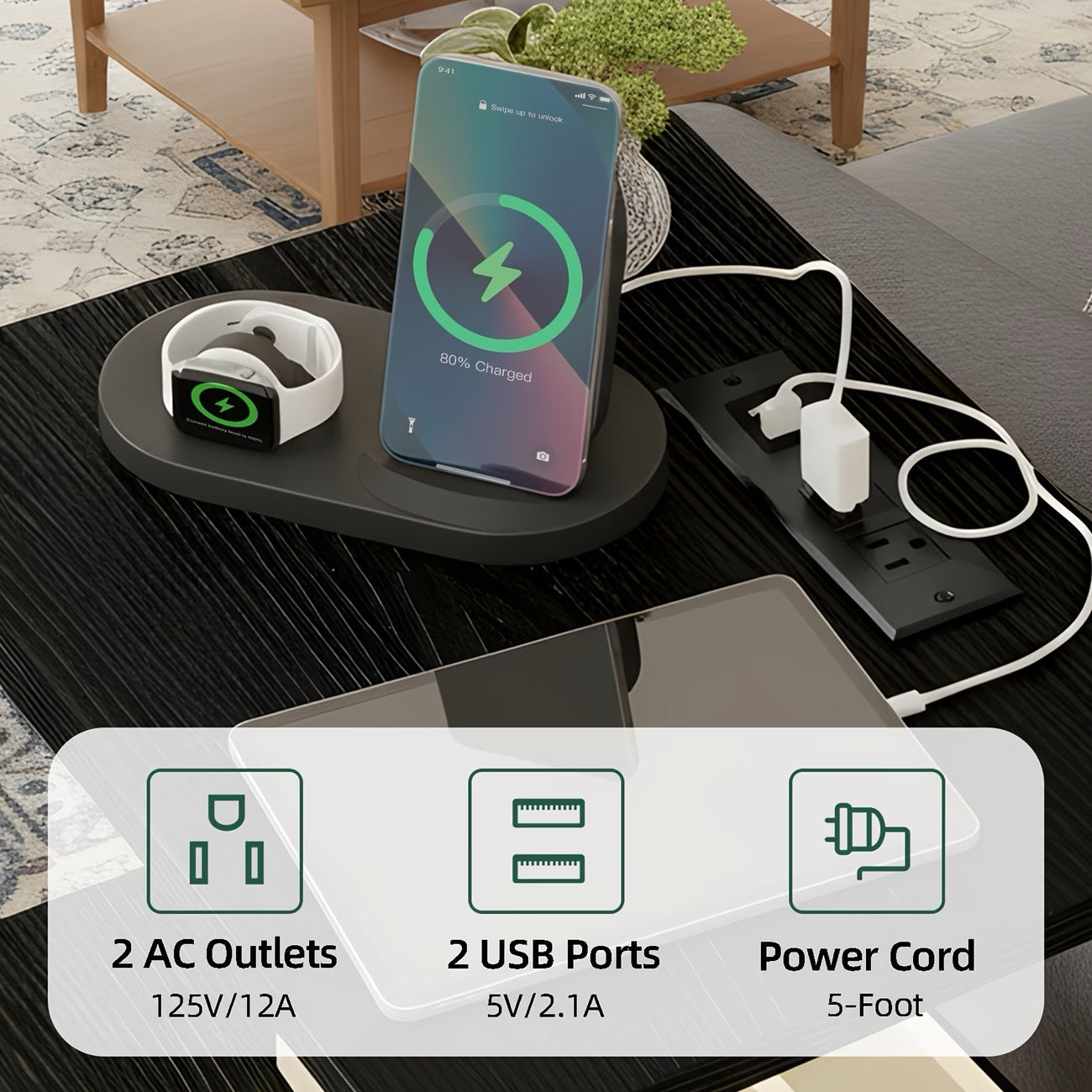 TOMNK Bedside Cabinet with 1/2 Drawers, Featuring a Display Rack with 1 to 4 Drawers, an LED Bedside Table Set with a Charging Station